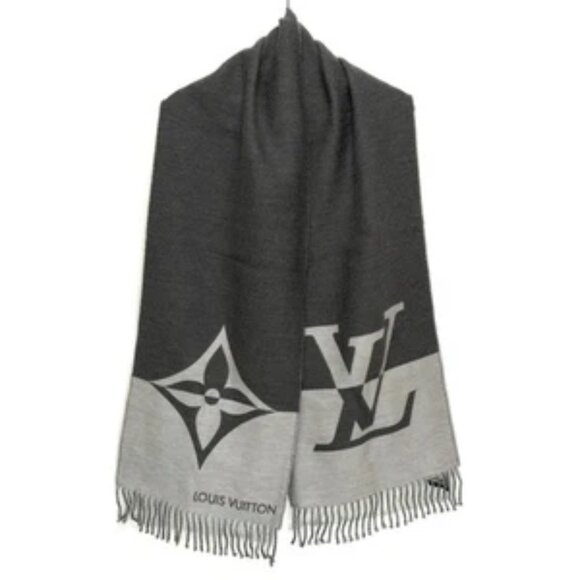 LOUIS VUITTON Muffler Graphic Dual Gray Light gray - Scarf 754-032925 - Picture 1 of 7